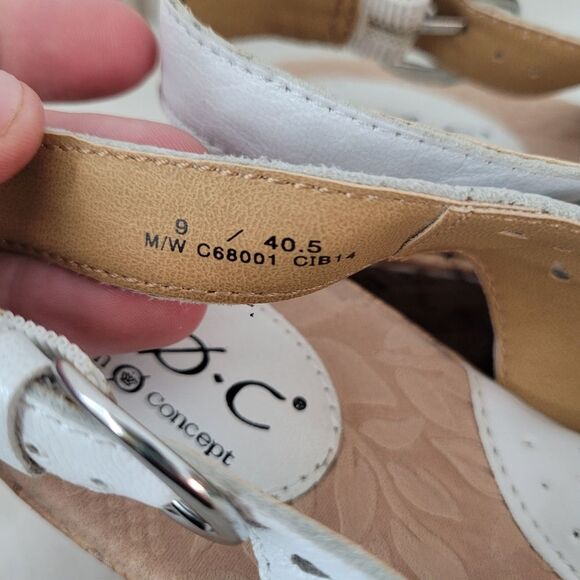 Born Andaya White Leather Slingback Wedge Sandals Size 9 EU 40.5 Summer Spring - Picture 8 of 9